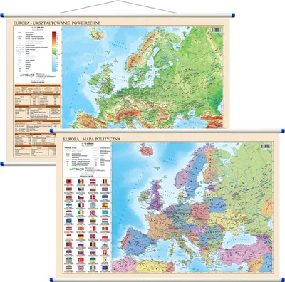 Produktbild von Mapa ścienna Europa polityczno-fizyczna dwustronna 1:12 000 000