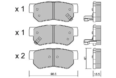 Produktbild von AISIN Bremsbeläge Satz Hinten Bremsklötze für HYUNDAI GETZ (TB) BPHY-2001