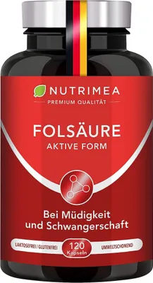 Produktbild von Nutrimea FOLSÄURE Vitamin B9 5-MTHF - Schwangerschaft Kinderwunsch