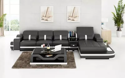 Produktbild von Polster Ecksofa Ecksofa Wohnlandschaft Ledersofa Designer-Sofa  Ecksofa L-Form