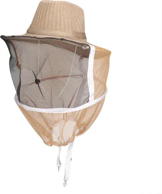 Immagine prodotto di Cappello da cowboy per apicoltori da esterno, traspirante, ignifugo, cappuccio con velo per apicoltura, protezione per il viso e la testa