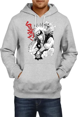 Produktbild von Herren Kapuzenpullover Naruto Jiraiya 04, Man XL / Grau
