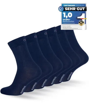 Produktbild von OCERA 6x Bambus Socken Uni verschiedenen Farben - Blau 39/42