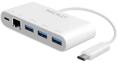 Produktbild von Macally UC3HUB3GBC, USB 3.2 Gen 2 (3.1 Gen 2) Type-C, Weiß, USB 3.2 Gen 1 (3.1 Gen 1) Type-A, AC, USB, 96 mm, 40 mm
