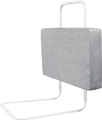 Produktbild von LZQ Bettschutzgitter, Bettgitter zum Vertikalen Heben,60cm 5-Loch Höhenverstellbar ,Rausfallschutz Kinderbettgitter für  Familienbett und Kinderbett(60cm, Leinen Grau)