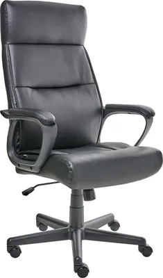 Produktbild von BELIANI Chefsessel schwarz Kunstleder drehbar höhenverstellbar mit Armlehnen für Homeoffice und Arbeitszimmer traditionelles Design