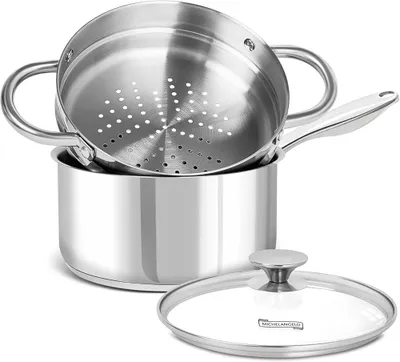 Productafbeelding van MICHELANGELO Steelpan, 2,8 liter, roestvrij staal, antiaanbaklaag