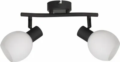 Produktbild von Deckenleuchte Cortez, schwarz, 2xE14, 40W, Glas, Abmessungen: 17x25x10cm, IP20, Marke: Reality