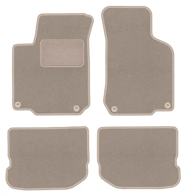 Produktbild von Velours-Fußmatten für Volkswagen New Beetle 1997-2020 (Coupé/Cabrio) – 4-tlg, Beige, passgenau – Wielganizator LUX