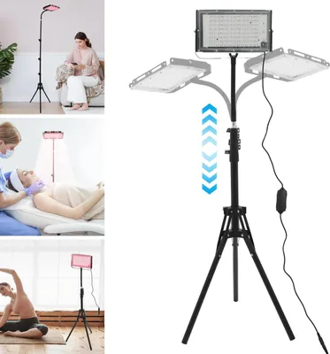 Immagine prodotto di Lampada LED a infrarossi - Lampada treppiede IR - Stativo regolabile in altezza - Per la casa/il fai da te - Nero