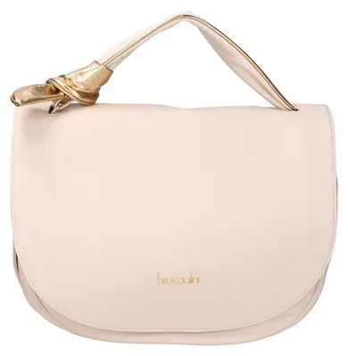Produktbild von Damen Schultertasche aus echtem Leder, Beige, mit verstellbarem Trageriemen und magnetischem Verschluss