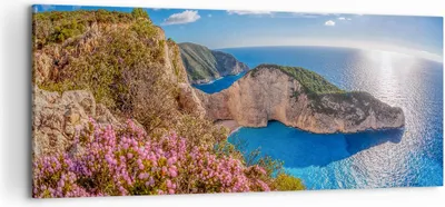 Produktbild von Bild auf Leinwand - Leinwandbild - Meer Sommer Blume - 100x40cm - Wand Bild - Wanddeko - Wandbilder - Leinwanddruck - Bilder - Kunstdruck - Wanddekoration - Leinwand bilder - Wandkunst - AB100x40-3741