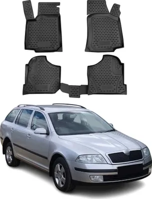 Image de 2005-2010 Skoda Octavia Tour tapis de sol TPE Noir 4 pcs