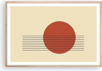 Produktbild von Gerahmtes Poster - Rahmen in heller Eiche - Abstraktion Linien Rad - 91,5x61 cm - Wand Bild - Wanddeko - Wandbilder - Wandposter - Bilderrahmen - Bilder - Kunstdruck - Wandbild - P2NAA91x61-4230