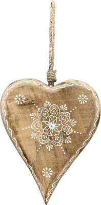 Produktbild von Dekohänger Herzblüte Holz 20 cm