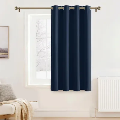 Immagine prodotto di Tende termiche oscuranti con passanti, colore blu scuro, dimensioni 137 x 132 cm, set da 1