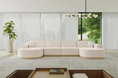 Produktbild von ALTDECOR Ecksofa in U-Form MARI-U2-v2 - 388x171x83 cm Beige - Corner Sofa Bett Eckcouch Couch L-Form Wohnlandschaft Cauchsofa