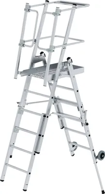 Produktbild von MUNK Plattformleiter FlexxStep 4 Sprossen mit Teleskopaufsatz plus 2 Sprossen