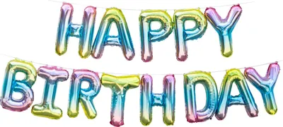 Produktbild von Oblique Unique Happy Birthday Folienballon Girlande Regenbogenfarben Geburtstag Kindergeburtstag Party Deko