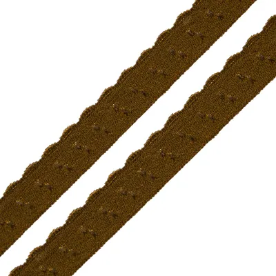 Wäschegummi Faltgummi Ziergummi 10mm Dessous-Gummi Faltgummi ab 1m elastisches Einfassband Saumband braun