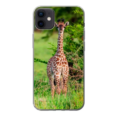 Produktbild von MuchoWow® Handyhülle Schutzhülle Hülle für iPhone 12 mini Baby - Giraffe - Pflanzen Silikon Softcase Handy Hülle - Bild