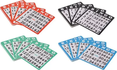 Produktbild von Bingo Karten 100er Set, Zusatzkarten, zur Wiederverwendung geeignet, Ersatz Bingokarten- für Senioren geegnet