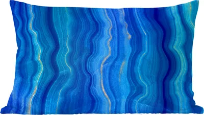Produktbild von MuchoWow® Zierkissen Sofakissen Wohnzimmer Dekokissen 60x40 cm Achat-Geode - Edelsteine - Blau - Kopfkissen - Polster mit Foto
