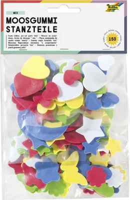 Produktbild von folia Moosgummi-Stanzteile 200 Teile sortiert