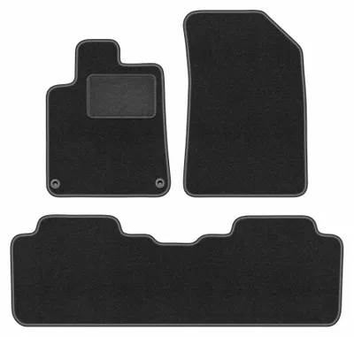 Image de Tapis de sol en moquette pour Peugeot 407 2004-2011 (coupé/berline/break) – jeu 4 pièces, gris graphite, sur mesure – Wielganizator LUX