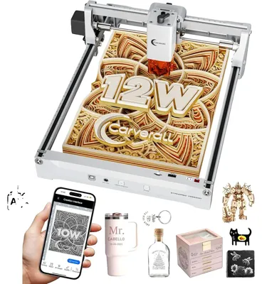 Produktbild von Lasergravur, hohe Präzision, vielseitige Materialkompatibilität, K15 Pro mit Erhöhungen-a, 12W-a, EU-Stecker-d