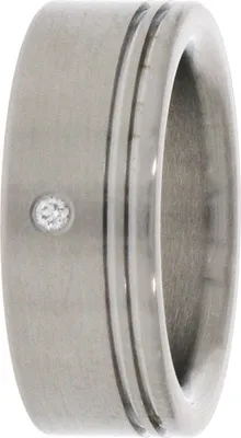 Produktbild von 11434G48, 11434G49 Bandring mit Brillant 0,02 ct. -  Rillen mattiert 7 mm XEN