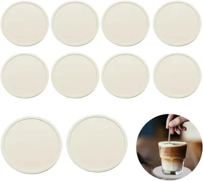 Obrázok produktu pre Silikónové podložky – sada 10 kusov – podložky pod poháre – okrúhle dizajnové podložky pod poháre – protišmykové a izolačné podložky na nápoje