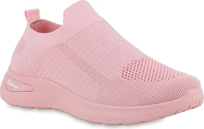 Produktbild von VAN HILL Damen Slip Ons Sportschuhe Sportliche Strick Profil-Sohle Schuhe 841703, Farbe: Rosa, Größe: 38