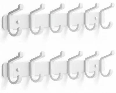 Produktbild von Famanu Wandhaken Set 2 Stück mit 6 Haken - Weiß