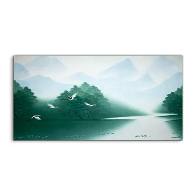 Produktbild von Coloray Canvas 120x60  Wandbild Leinwand Bilder Chinesische Malerei von Vogelkräne