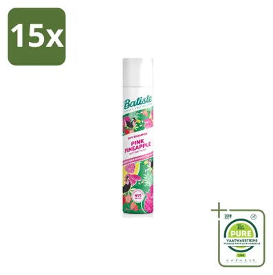 Imagen del producto de 15 unidades de champú seco Batiste Pink Pineapple, 200 ml cada uno. Paquete grande