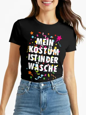Produktbild von Damen T-Shirt Fasching Karneval Kostüm Verkleidung Last Minute Faschingskostüme Frauen Funshirt Moonworks®