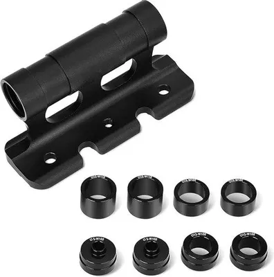Image de Support de fourche de vélo Unyqoos® en alliage d'aluminium avec système de serrage rapide – Bloc de fixation fixe pour axe traversant de 15x110 mm et de 5/12/15x100 mm