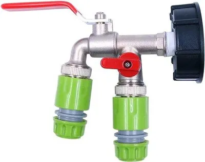 Produktbild von Grüne Leuchtglühbirne - IBC-Tankadapter mit S60X6-Kränaanschluss und 12 mm Ventil Slangkupplung