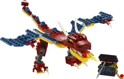Image de LEGO 31102 Creator 3in1 Dragon de feu - Tigre à dents de sabre - Scorpion, jouet avec dragons et animaux exotiques pour filles et garçons à partir de 7 ans