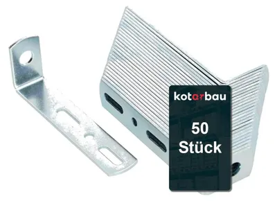 Produktbild von KOTARBAU Wandbefestigung 75 x Stahl Kippsicherung Bauwinkel 25 x 15 mm Verzinkt