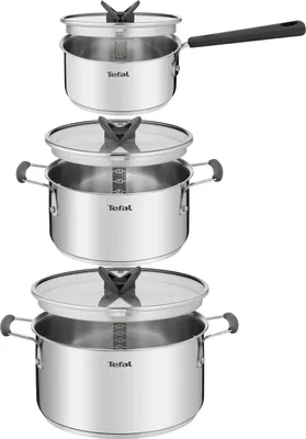 Produktbild von Tefal OPTI'SPACE Topfset 6tlg. (Kasserolle 16cm m.D., Kochtöpfe 20/24cm m.D.)