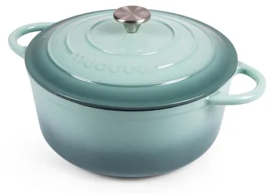 Produktbild von Bratentopf mit Deckel Gusseisen Emailliert - 28 cm - Seesalz Schmortopf Gusseisentopf Kochtopf Bräter