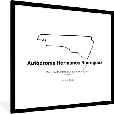 Produktbild von MuchoWow® Gerahmtes Poster Formel 1 - Mexiko - Rennstrecke 40x40 cm - Poster mit Schwarzem Bilderrahmen Wandposter Rahmen Foto Bilder - Mit Rahmen - Wanddekoration Schlafzimmer