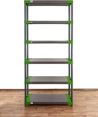 Produktbild von Kunststoffregal BIG GREY BEAR | Extra-Tall | HxBxT 220x80x46cm | Fachlast 160kg | Grau-Grün