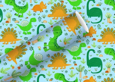Produktbild von Braun & Company Geschenkpapier Kollektion Funny Dinos 2 m x 70 cm