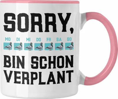Produktbild von Trendation - Taubenzüchter Geschenkidee Tasse mit Spruch Taubenbesitzer Geschenk Taubenliebhaber (Rosa)