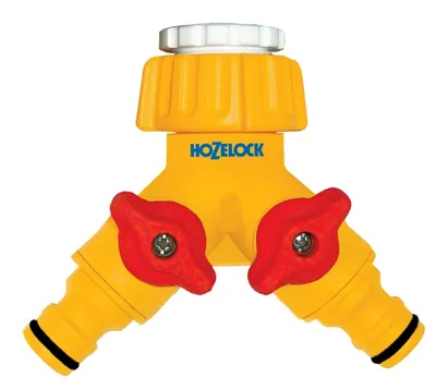 Image de Raccord pour robinet double en plastique 20/27 et 15/21"