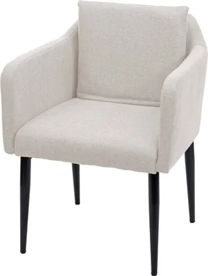 Immagine prodotto di Sedia da pranzo HWC-H93, sedia da cucina poltrona sedia ~ tessuto/tessuto crema-beige