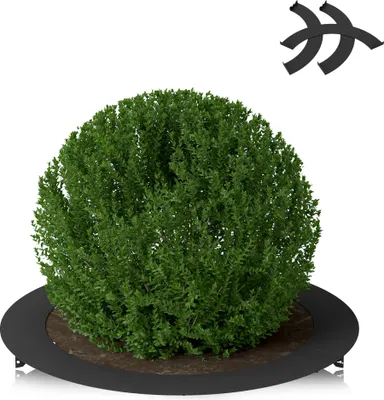 Image de UISEBRT Bordure de pelouse ronde galvanisée noire Ø extérieur 120 cm, stable et facile d'entretien pour délimiter les parterres et entretenir le jardin